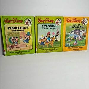 Vintage Walt Disney Fun To Read Book Bundle of 3 Book‎ 3, 16, 19 EUC